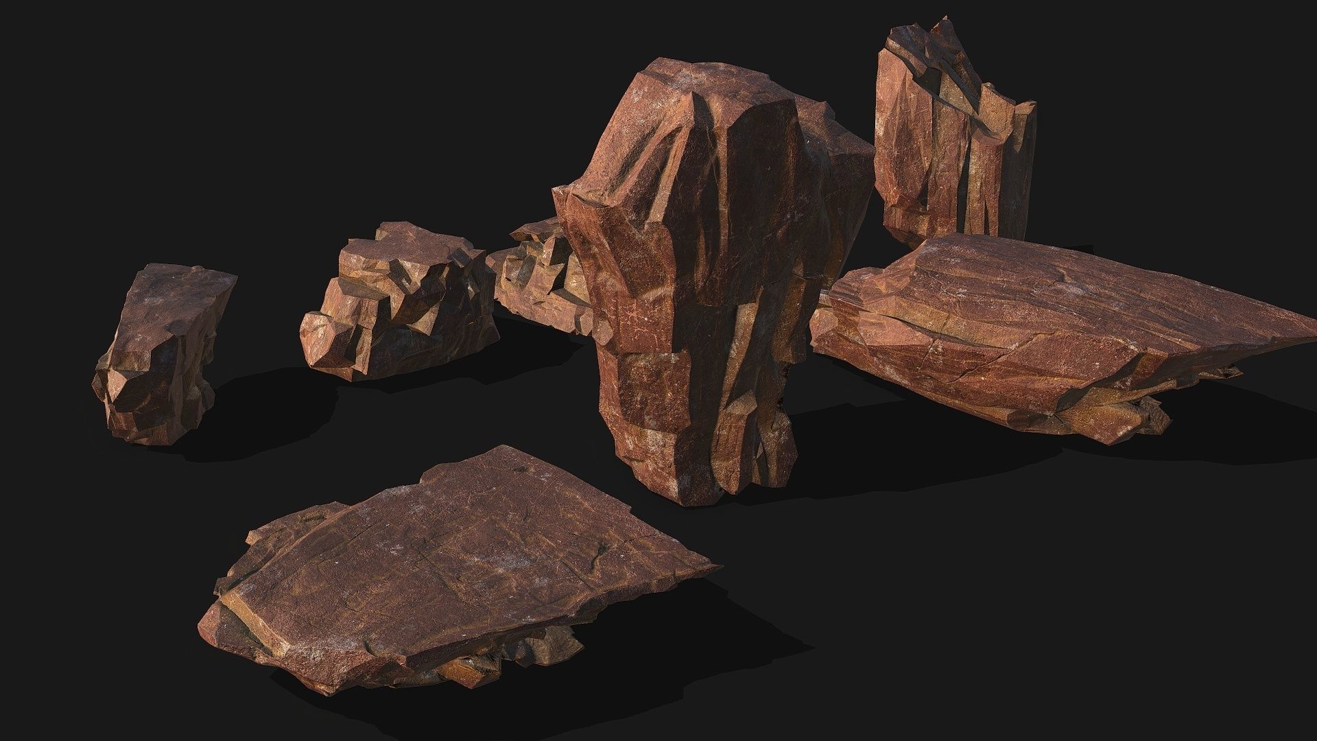 desert rocks - 3D Models PBR Pack 09 Low-poly 3D model_4