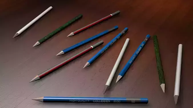 pencils Low-poly 3D model