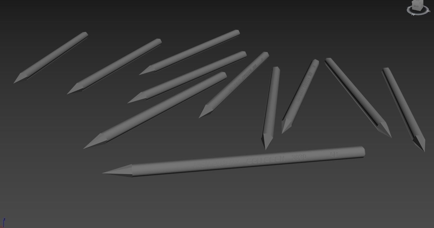 pencils Low-poly 3D model_11