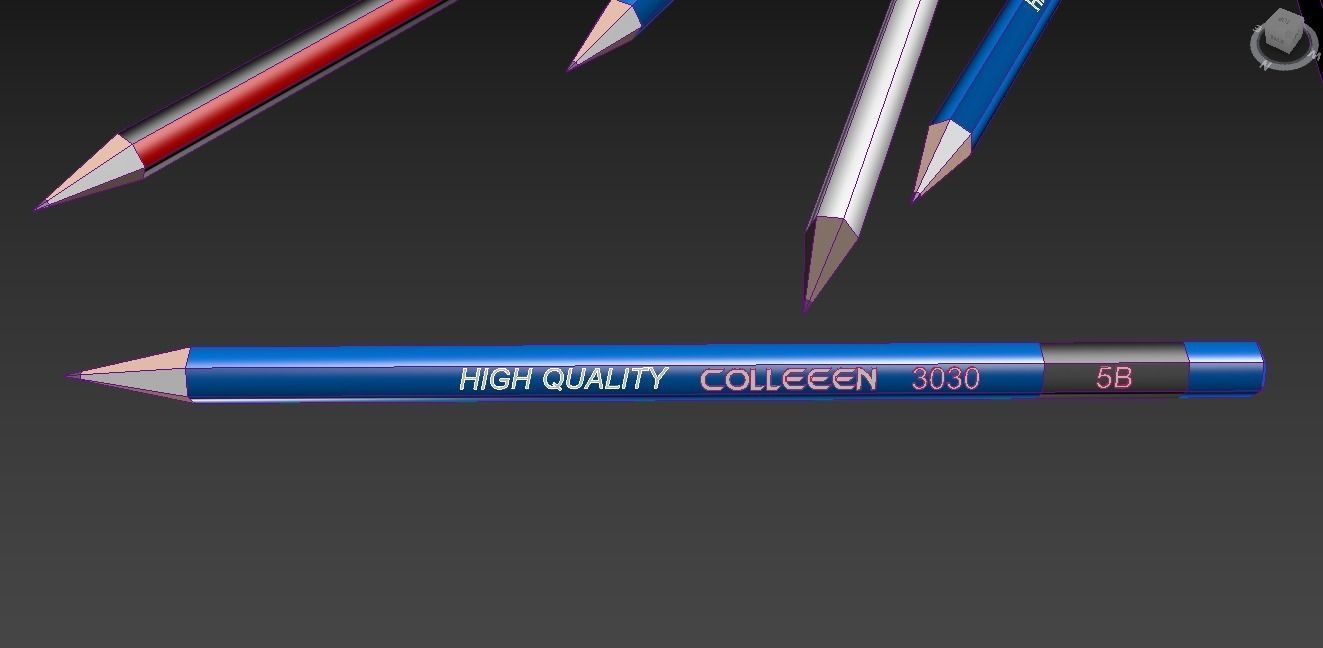 pencils Low-poly 3D model_8