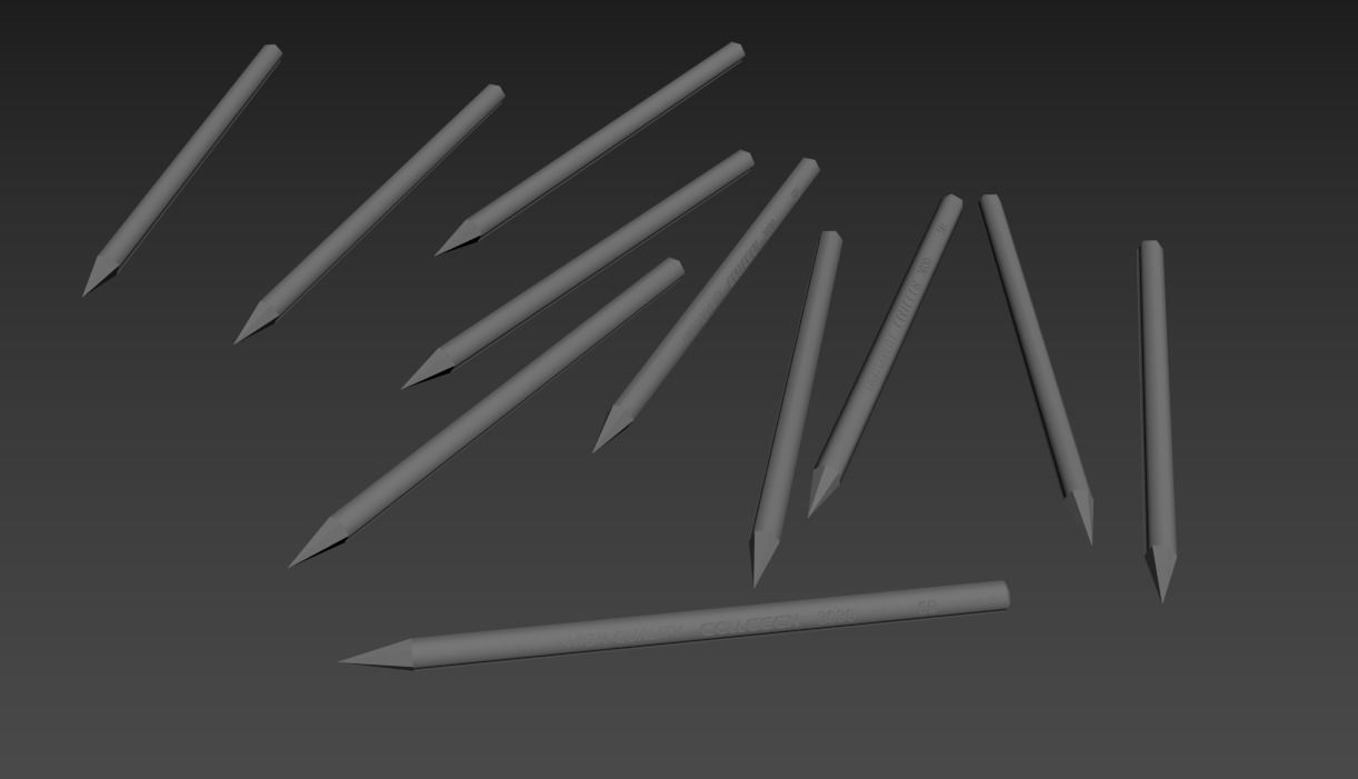 pencils Low-poly 3D model_9