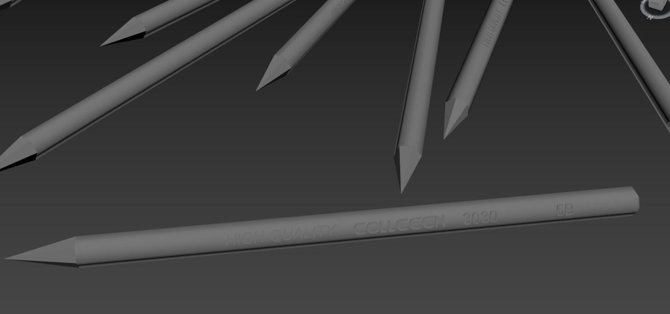 pencils Low-poly 3D model_10