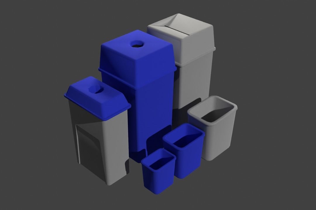 Simple Office Furnishings and Supplies 3D model_14