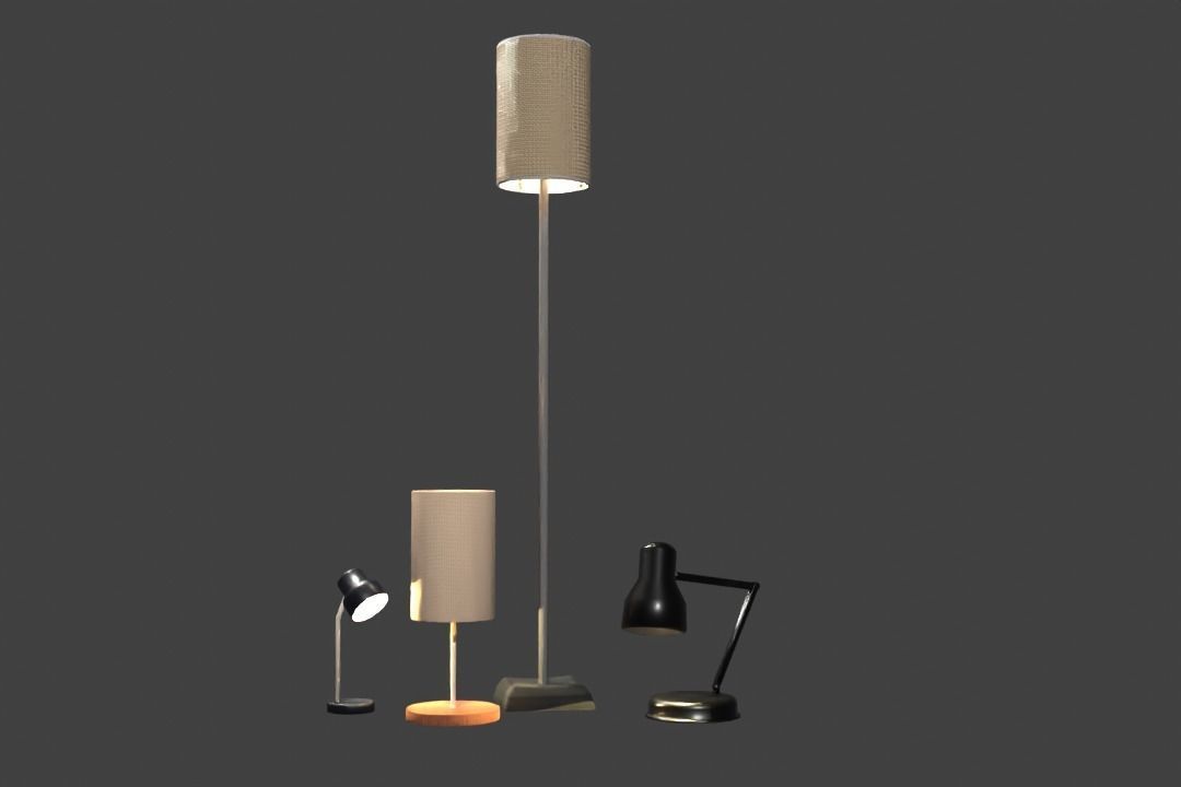 Simple Office Furnishings and Supplies 3D model_10