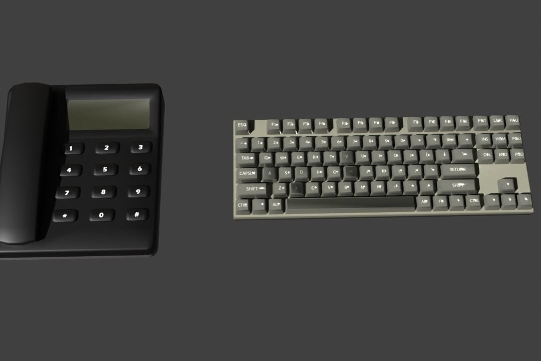 Simple Office Furnishings and Supplies 3D model_5