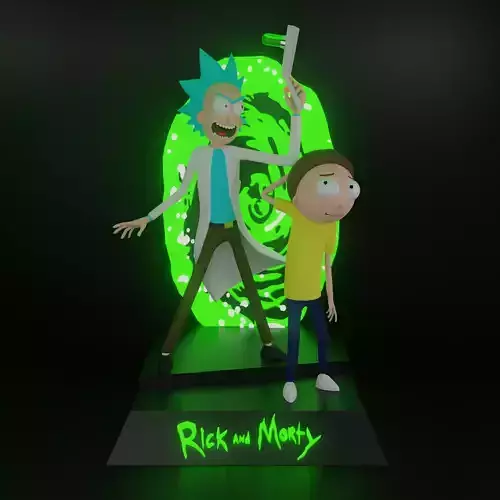 Rick and Morty sculpture 3D print model