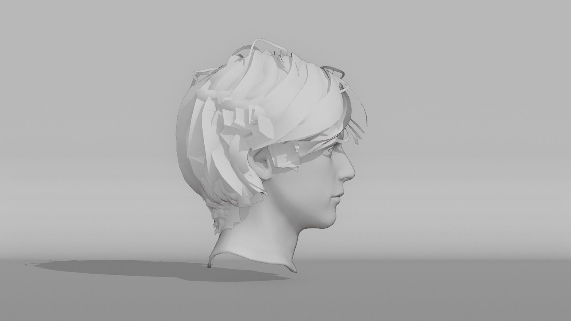 Realistic Male Hair 5 Free low-poly 3D model_8