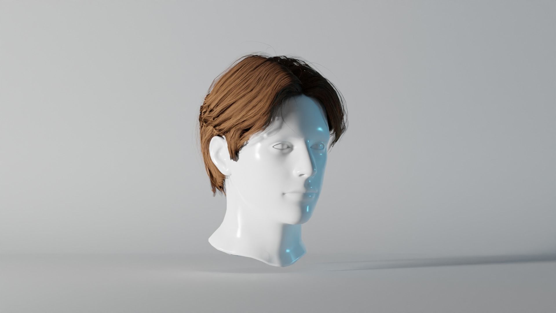 Realistic Male Hair 5 Free low-poly 3D model_1