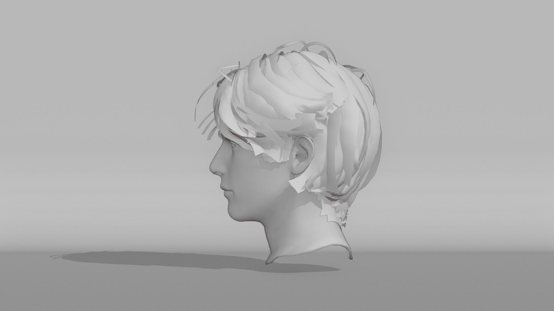 Realistic Male Hair 5 Free low-poly 3D model_10