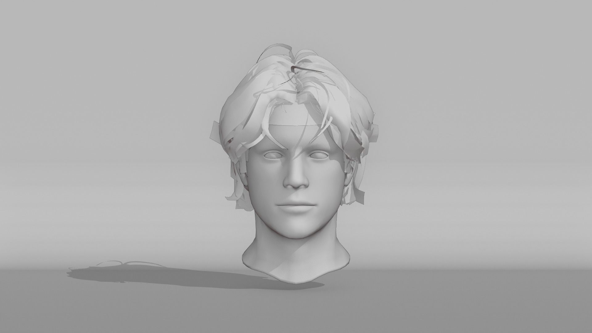 Realistic Male Hair 5 Free low-poly 3D model_7