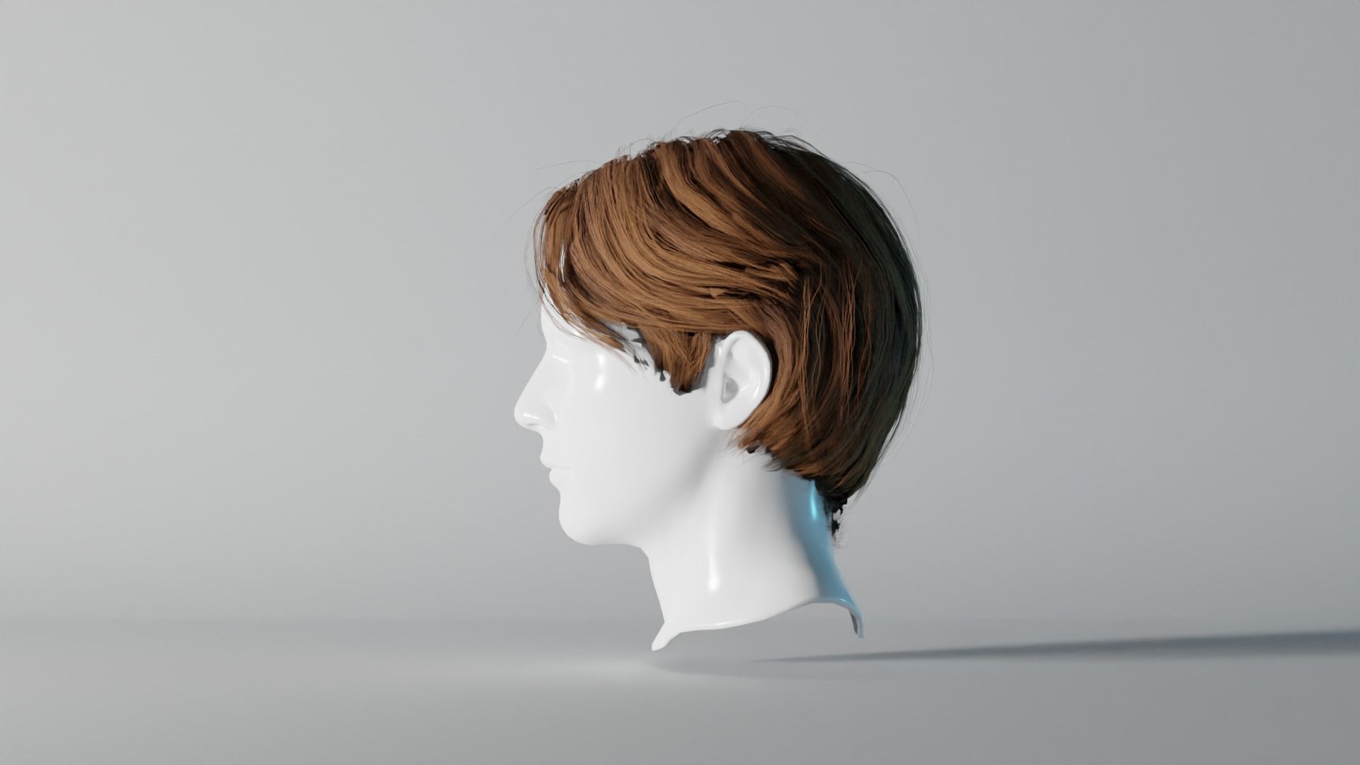 Realistic Male Hair 5 Free low-poly 3D model_5