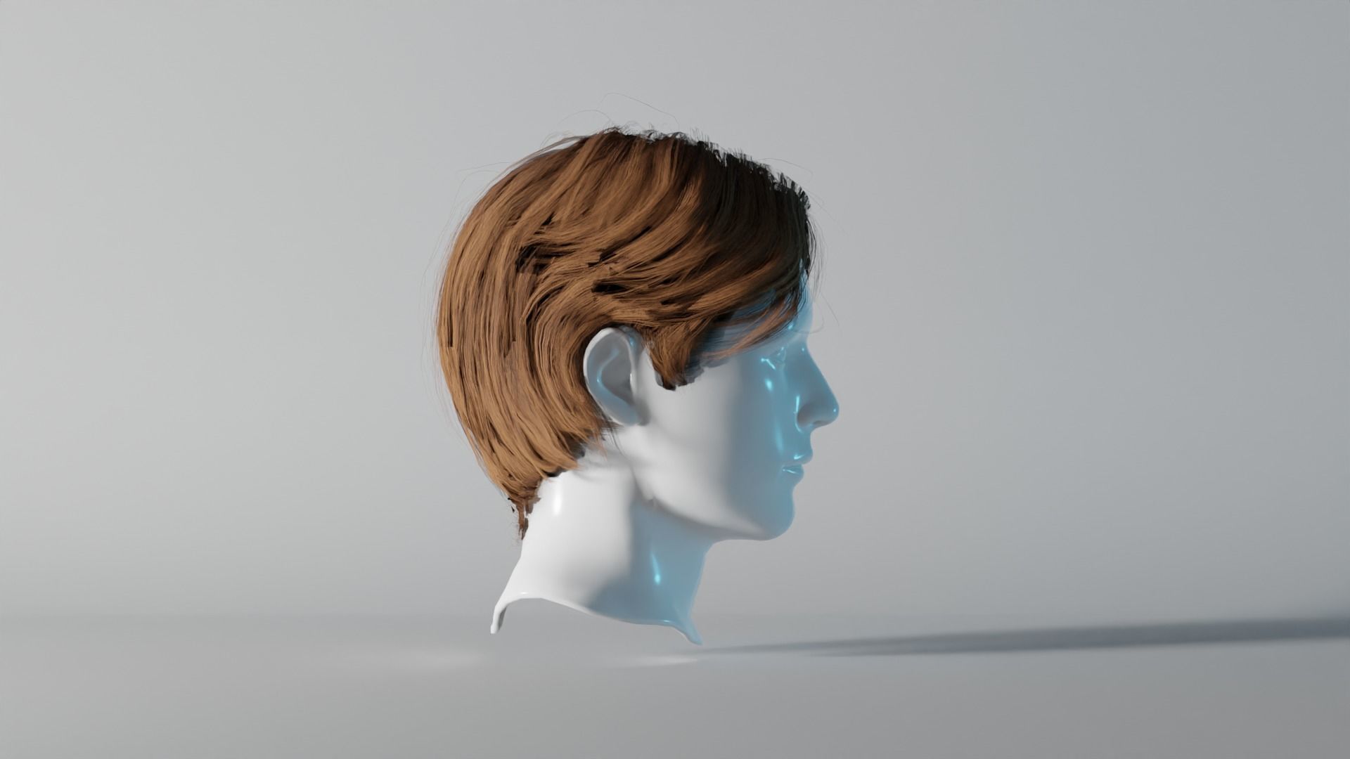 Realistic Male Hair 5 Free low-poly 3D model_3