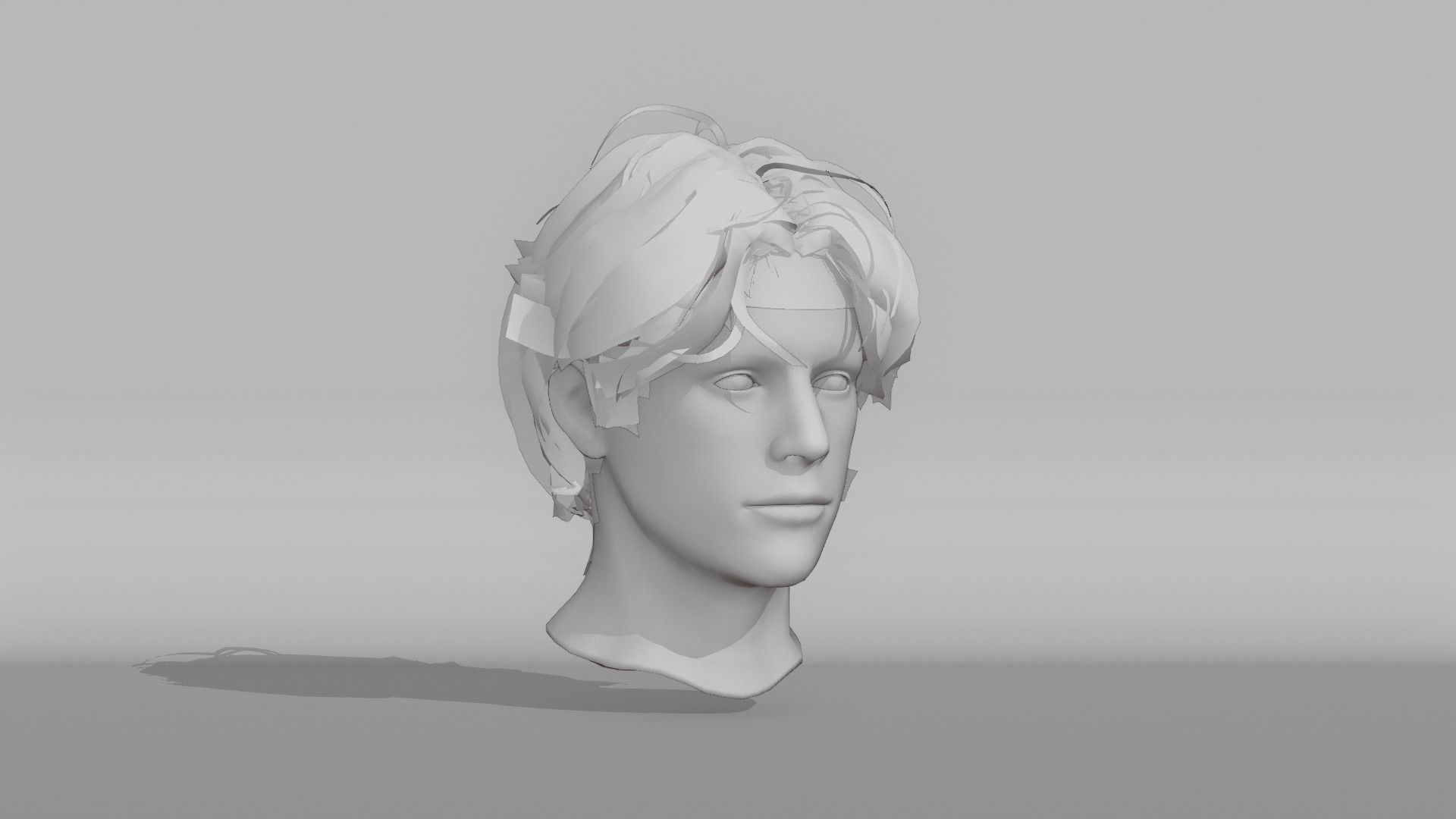 Realistic Male Hair 5 Free low-poly 3D model_6