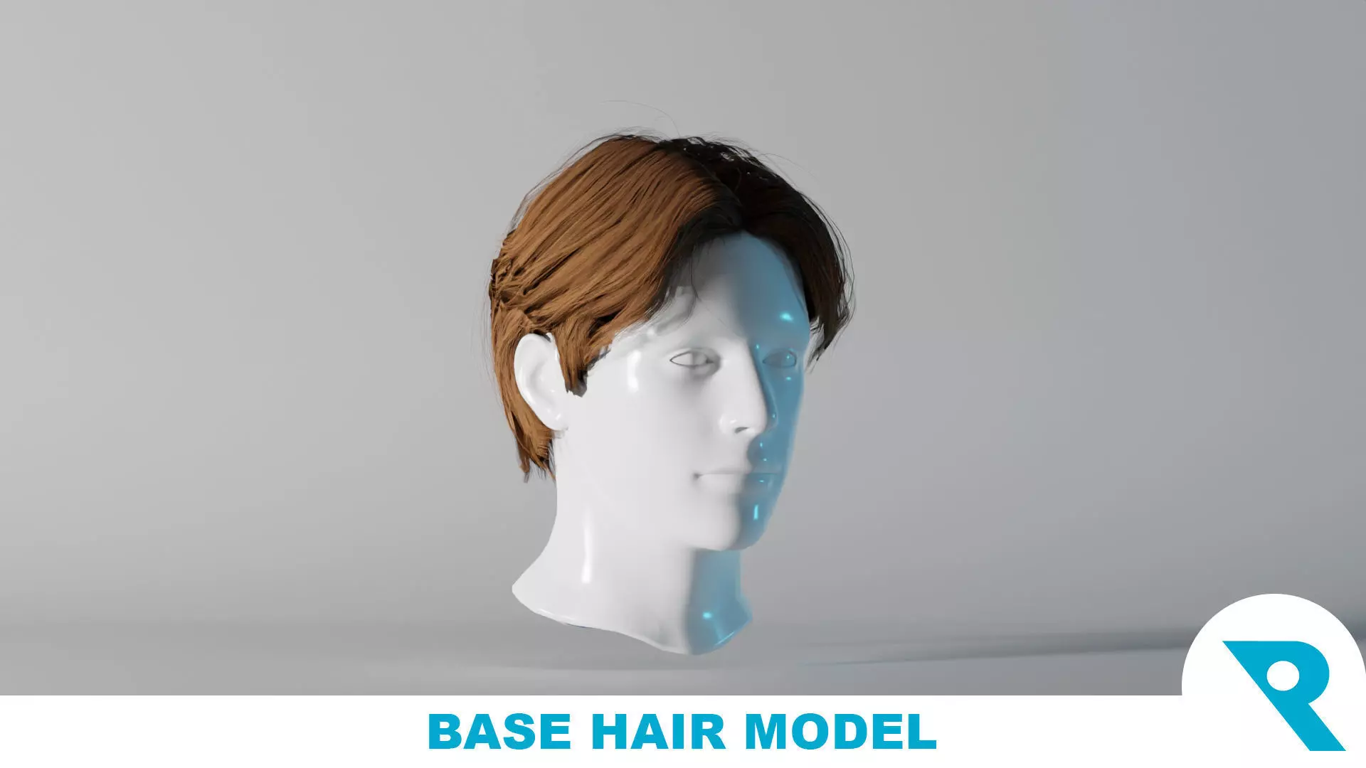 Realistic Male Hair 5 Free low-poly 3D model_0
