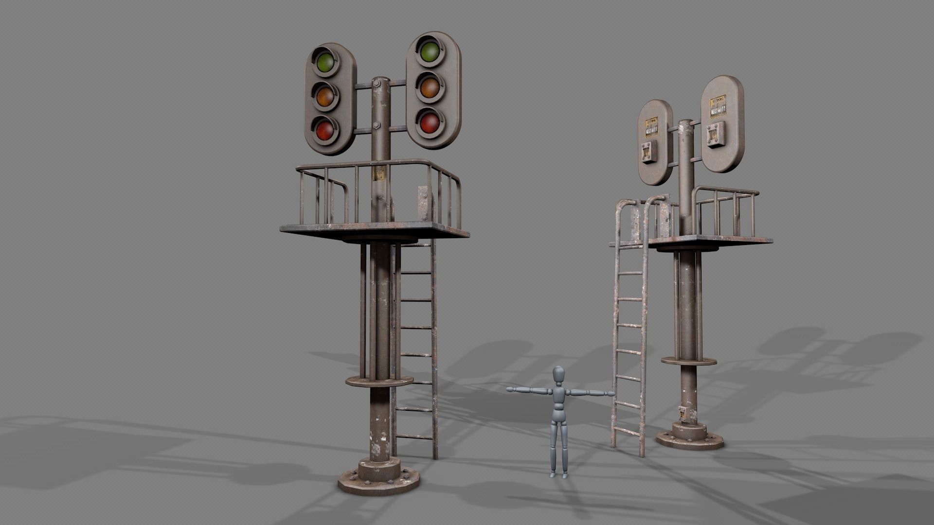 Modular Railway Track PRO Collection 3D model_31