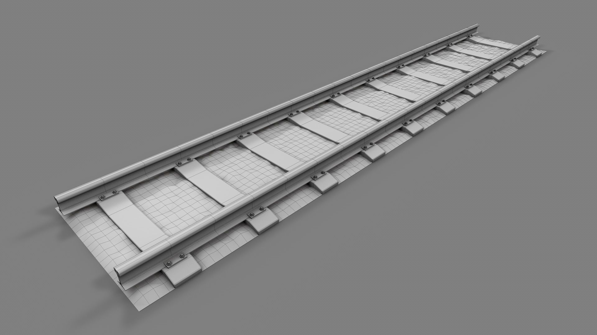 Modular Railway Track PRO Collection 3D model_40