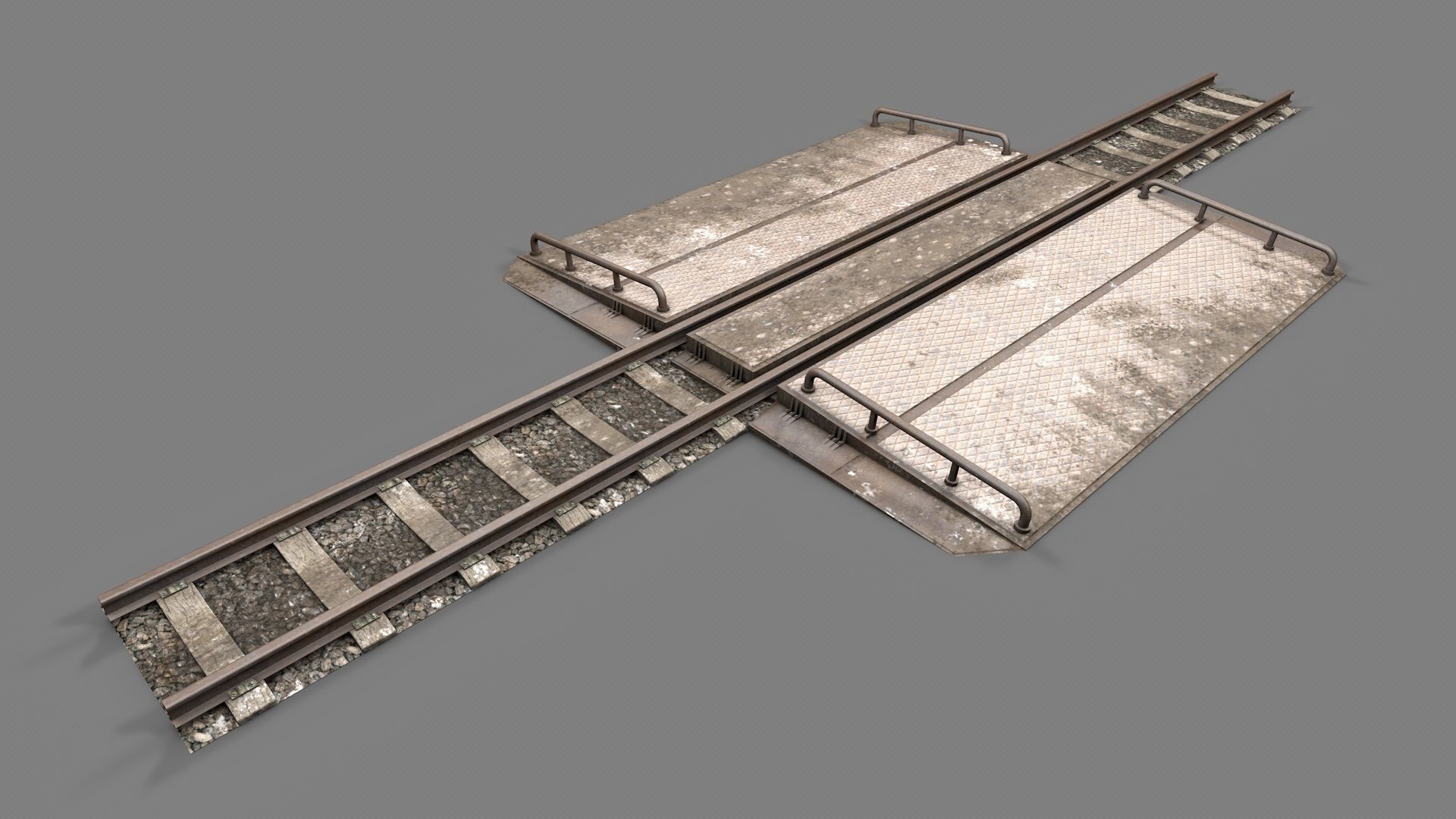 Modular Railway Track PRO Collection 3D model_19