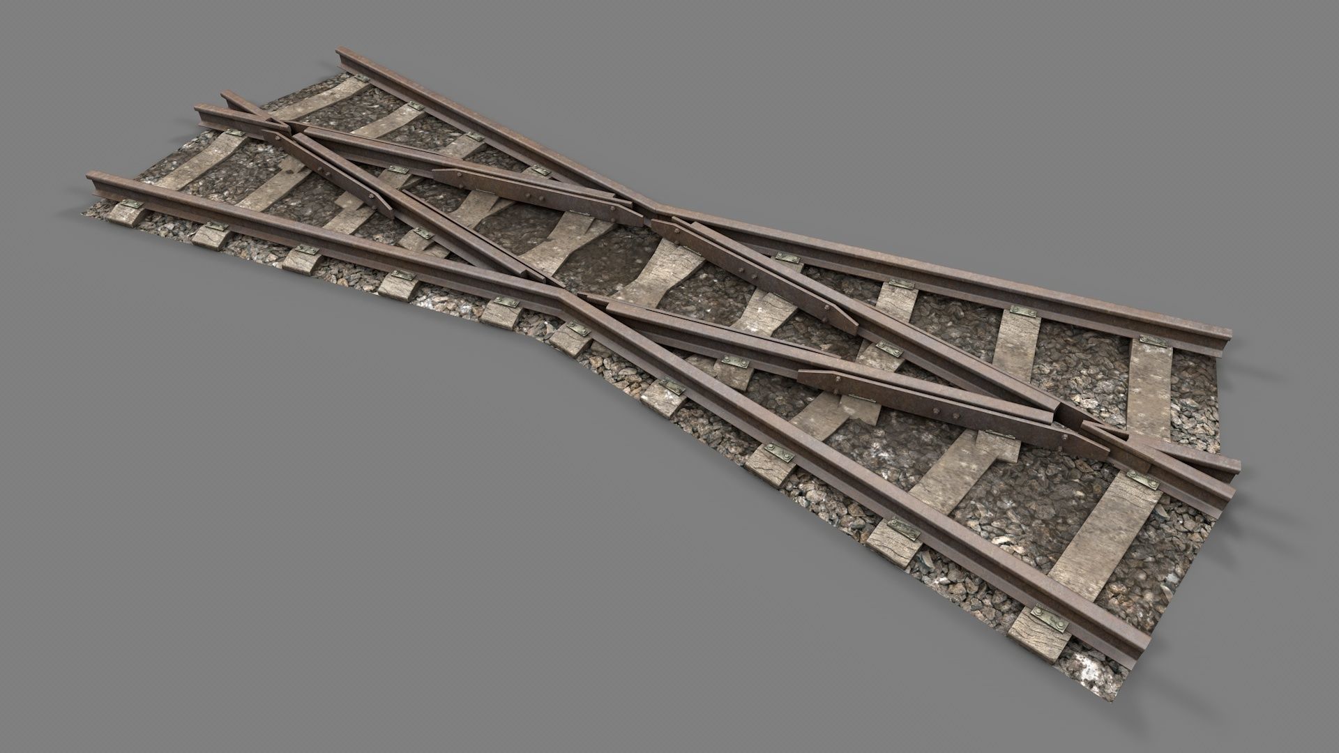 Modular Railway Track PRO Collection 3D model_43