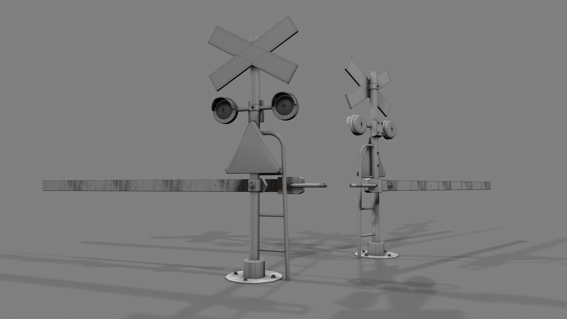 Modular Railway Track PRO Collection 3D model_8