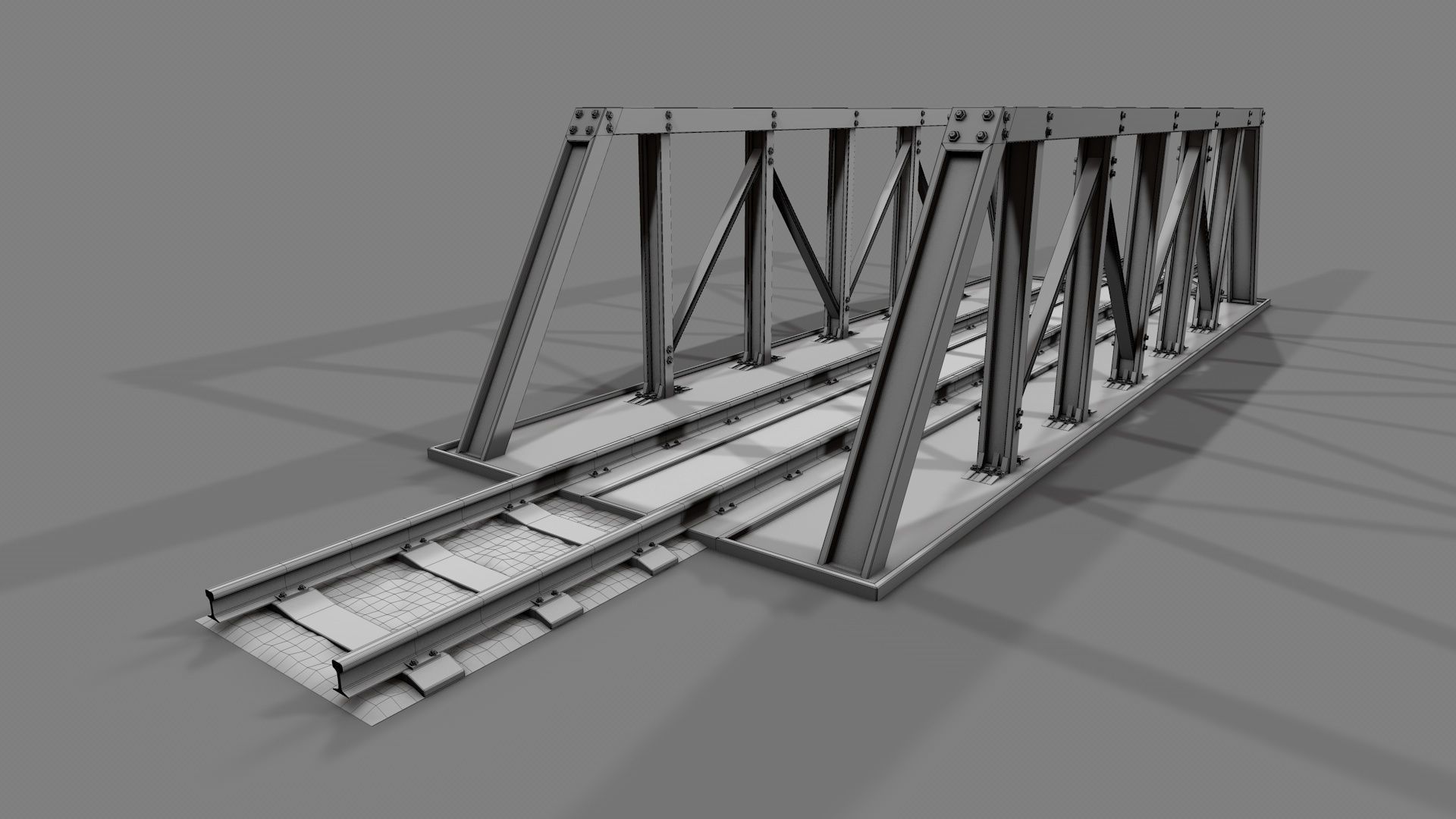 Modular Railway Track PRO Collection 3D model_34