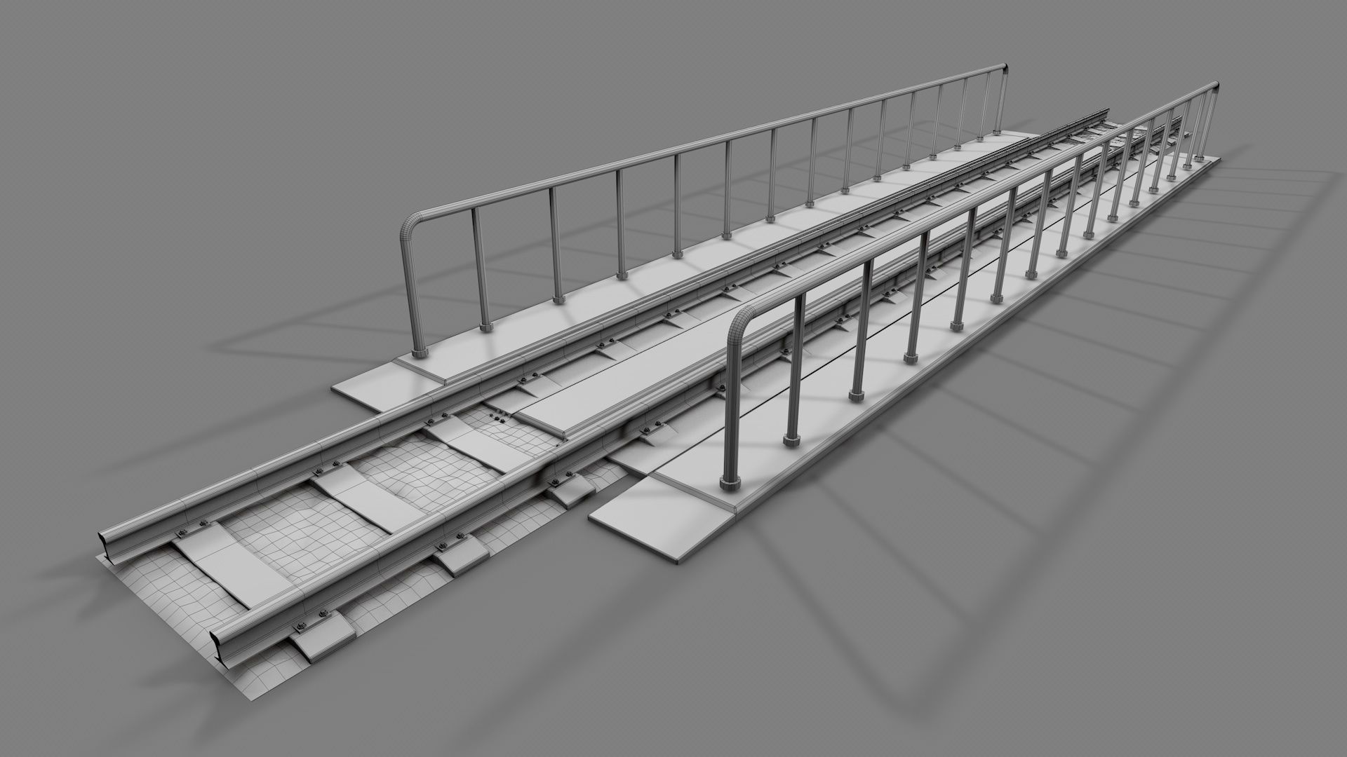Modular Railway Track PRO Collection 3D model_16