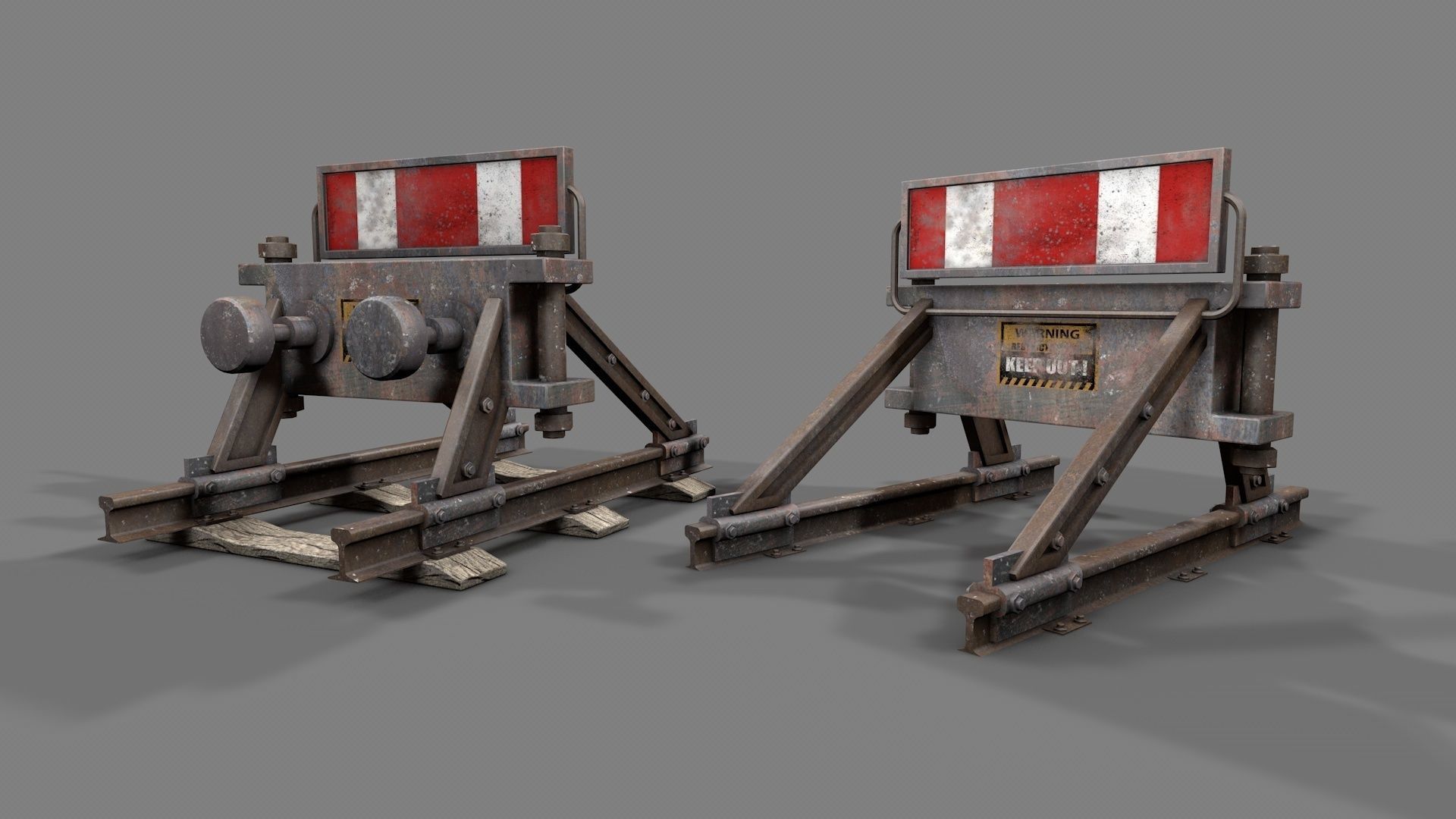 Modular Railway Track PRO Collection 3D model_3