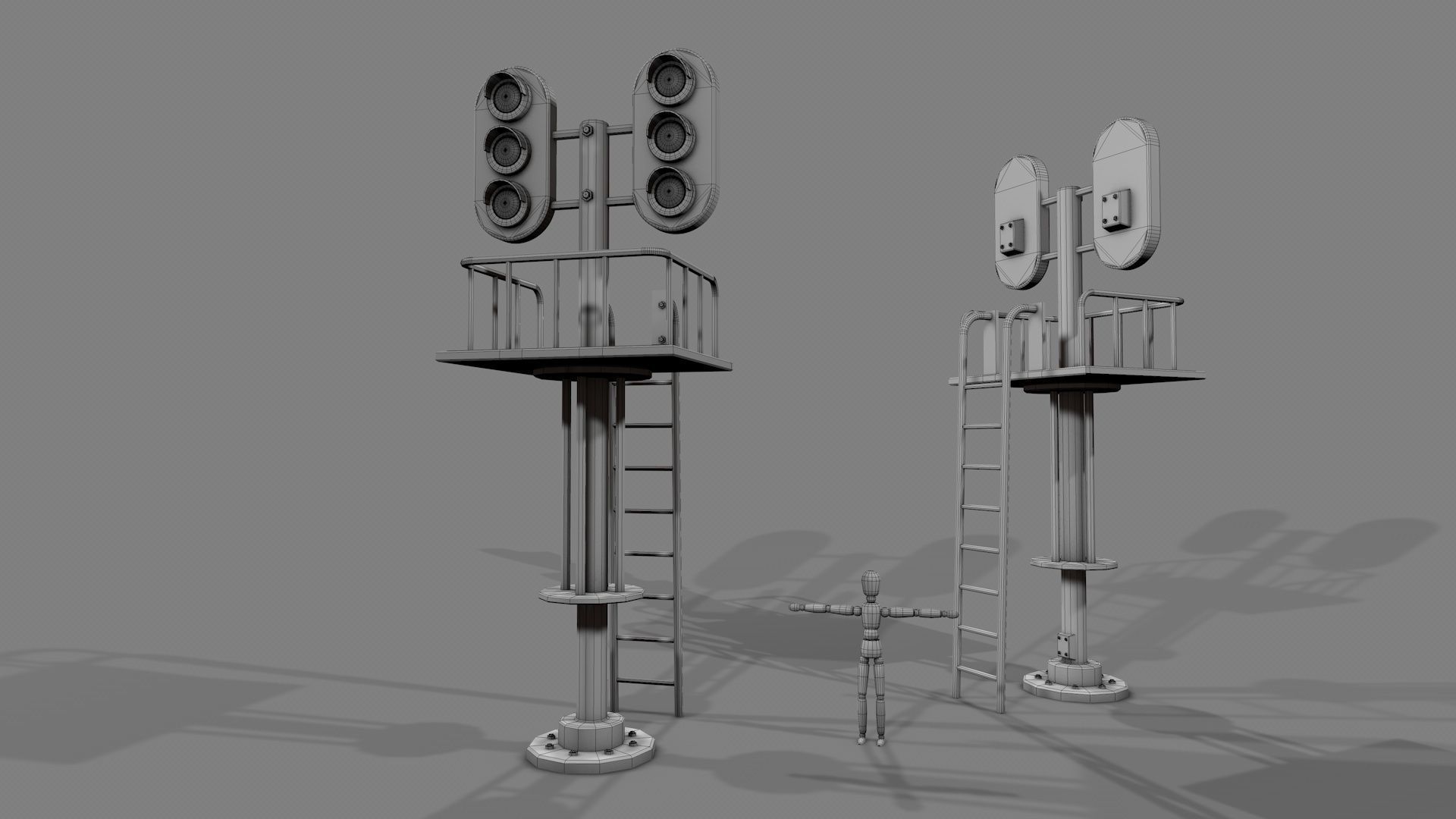 Modular Railway Track PRO Collection 3D model_32