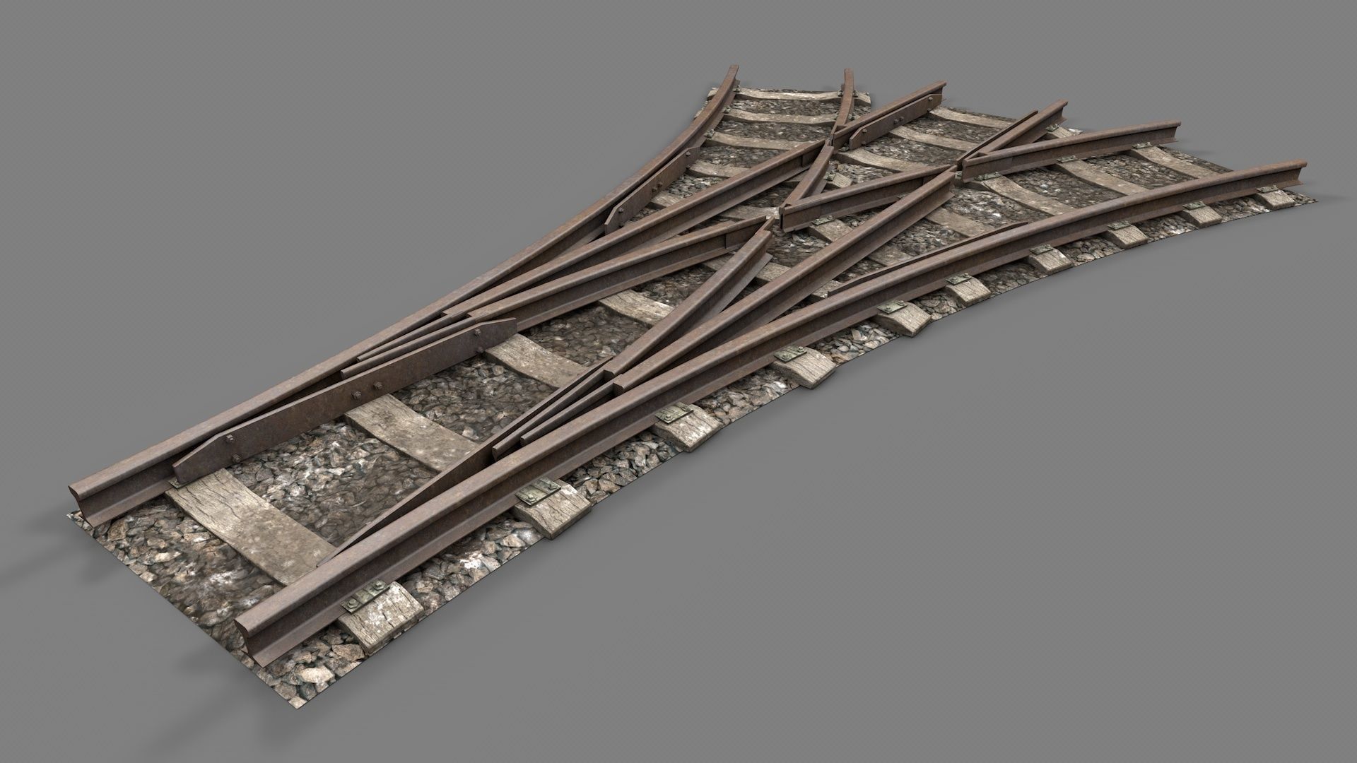 Modular Railway Track PRO Collection 3D model_41