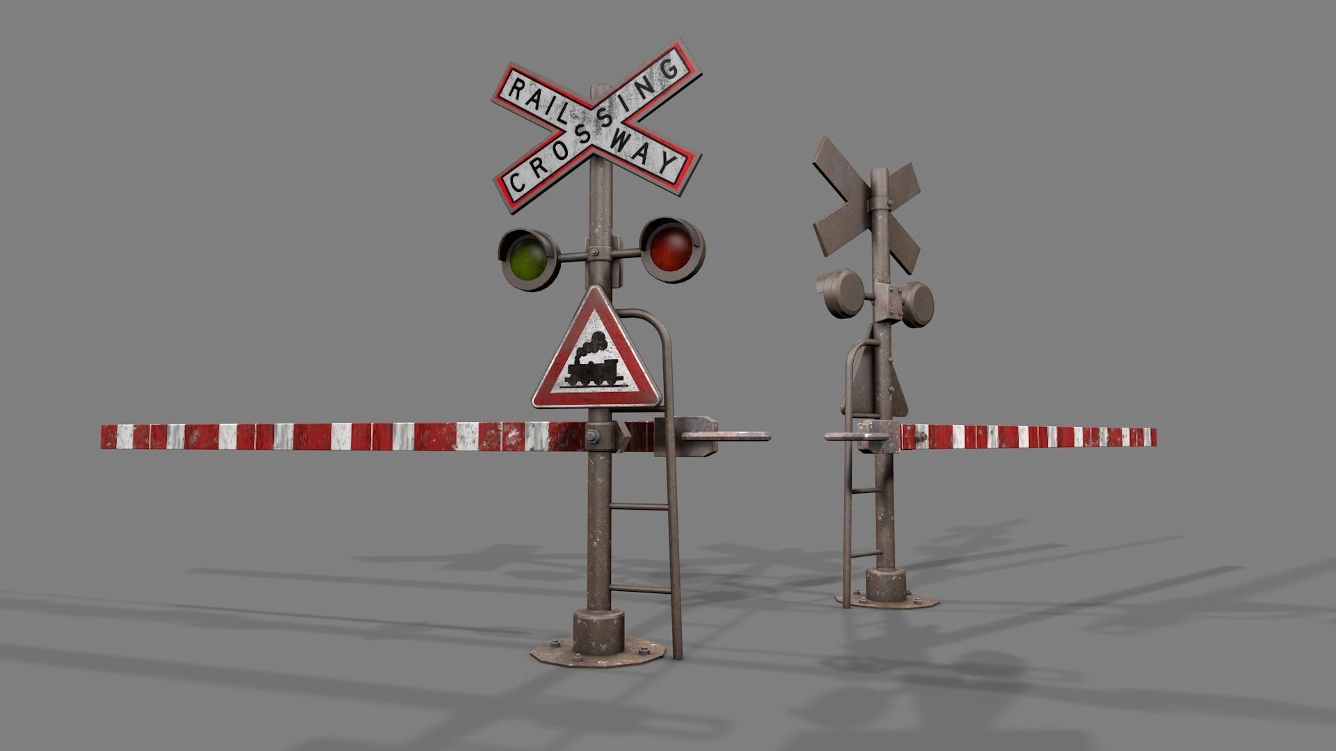 Modular Railway Track PRO Collection 3D model_7
