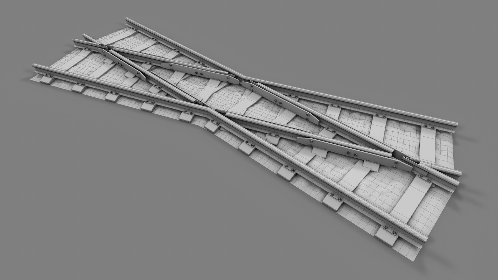 Modular Railway Track PRO Collection 3D model_44