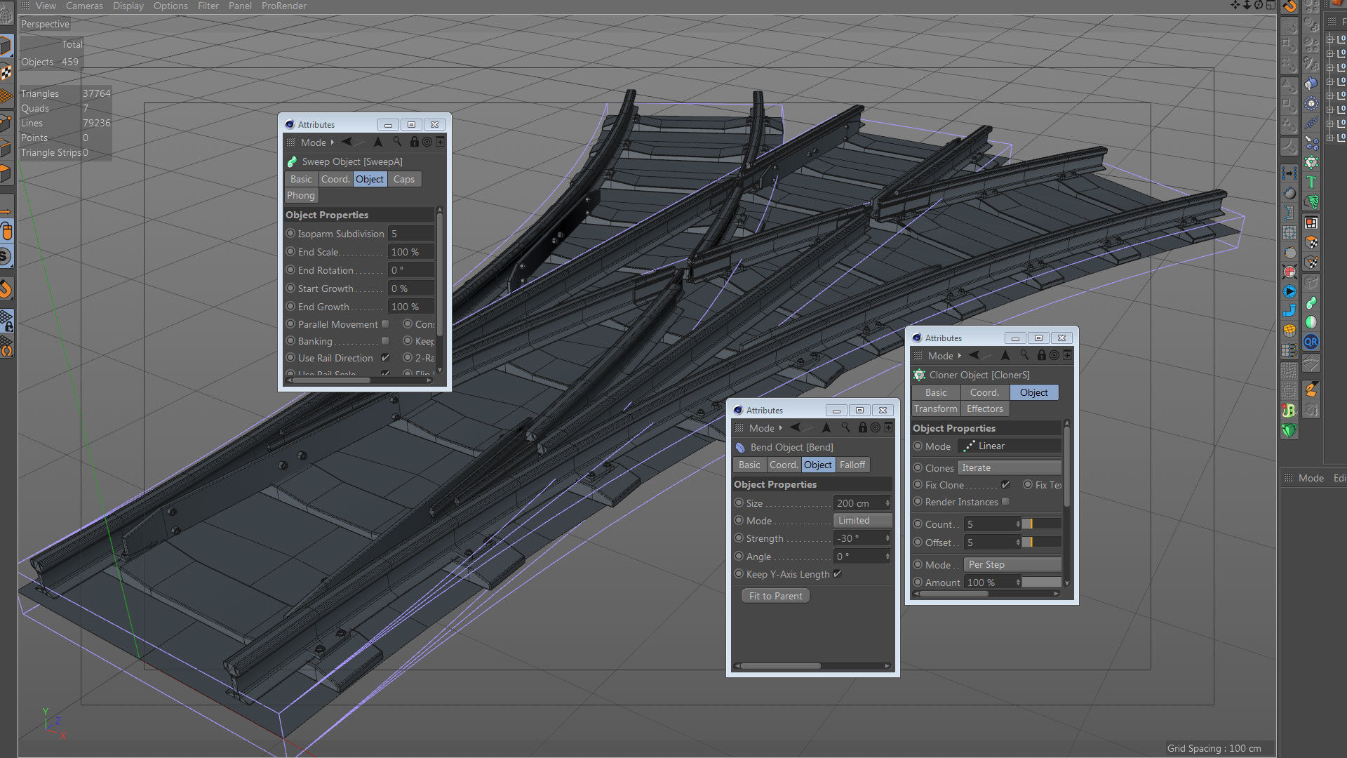 Modular Railway Track PRO Collection 3D model_2