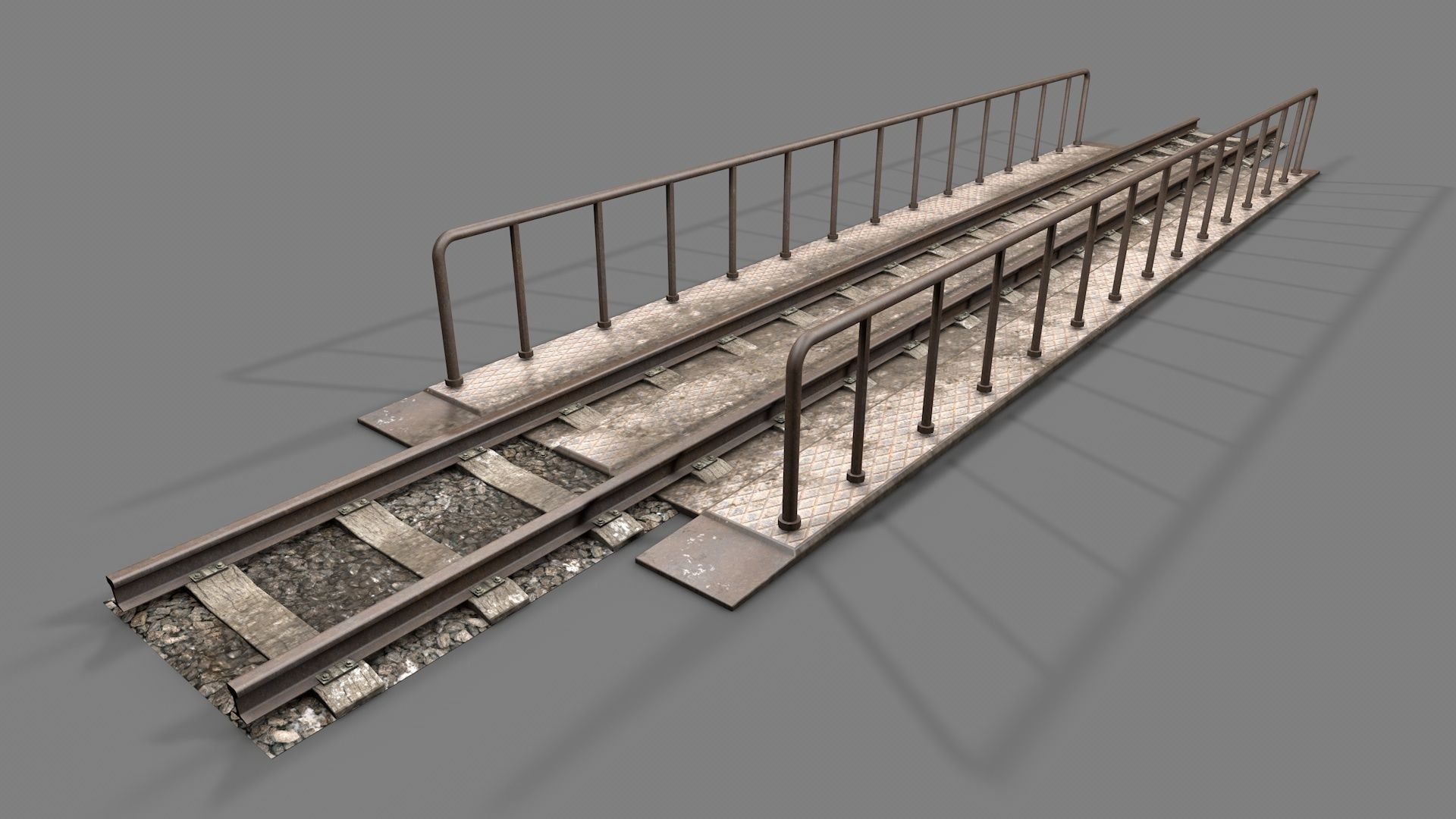 Modular Railway Track PRO Collection 3D model_15