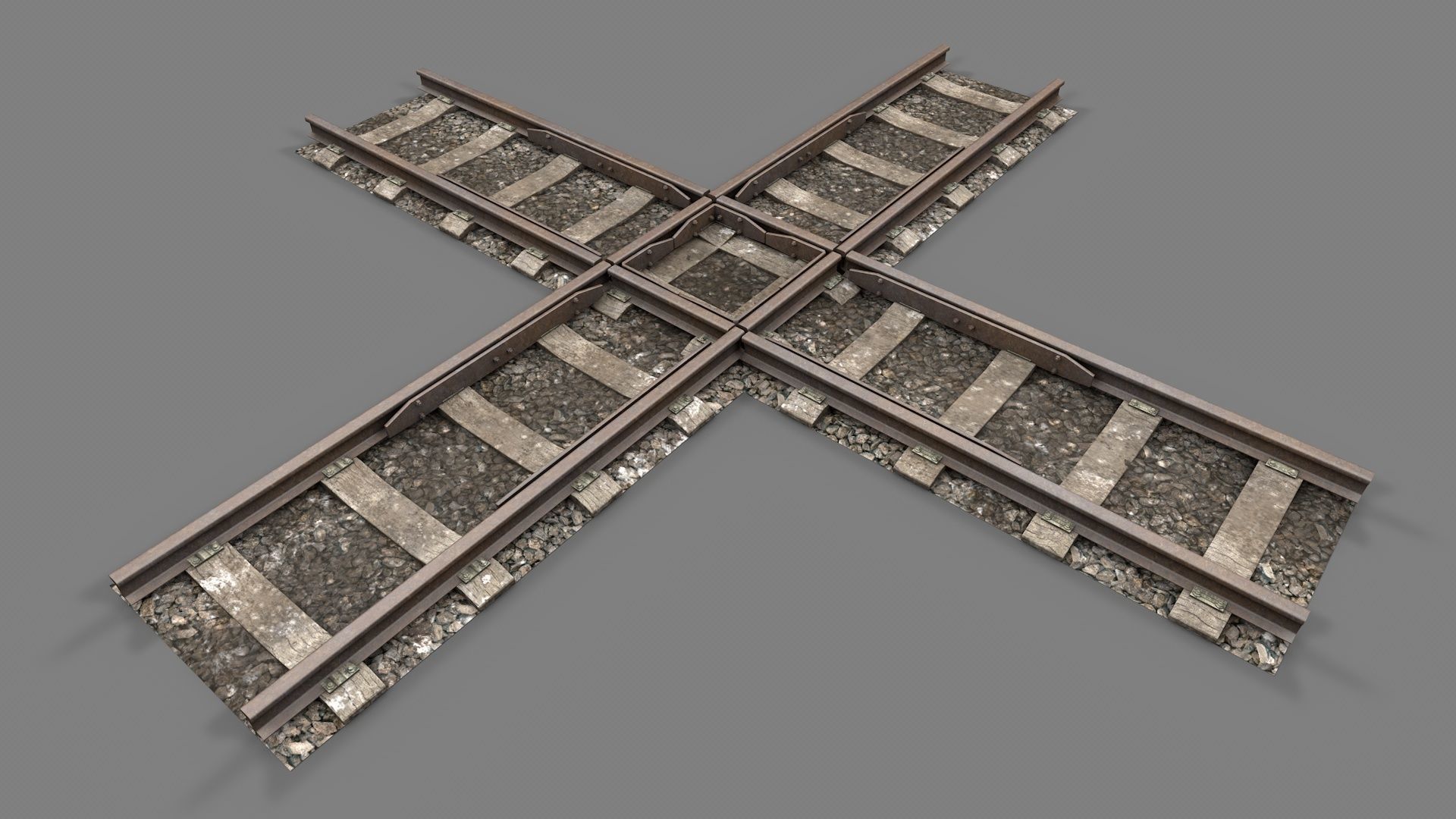 Modular Railway Track PRO Collection 3D model_37