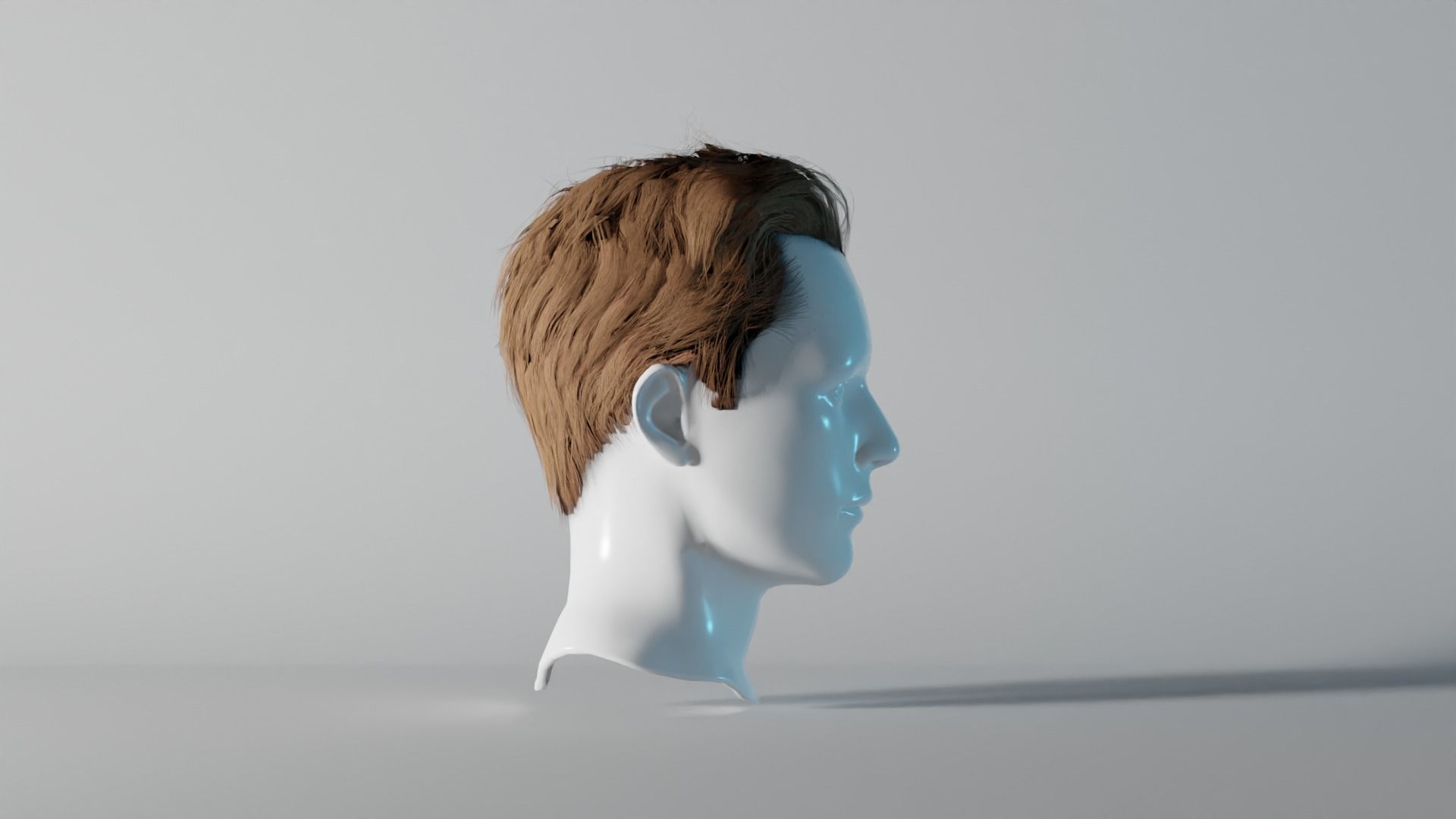Realistic Male Hair 6 Low-poly 3D model_3