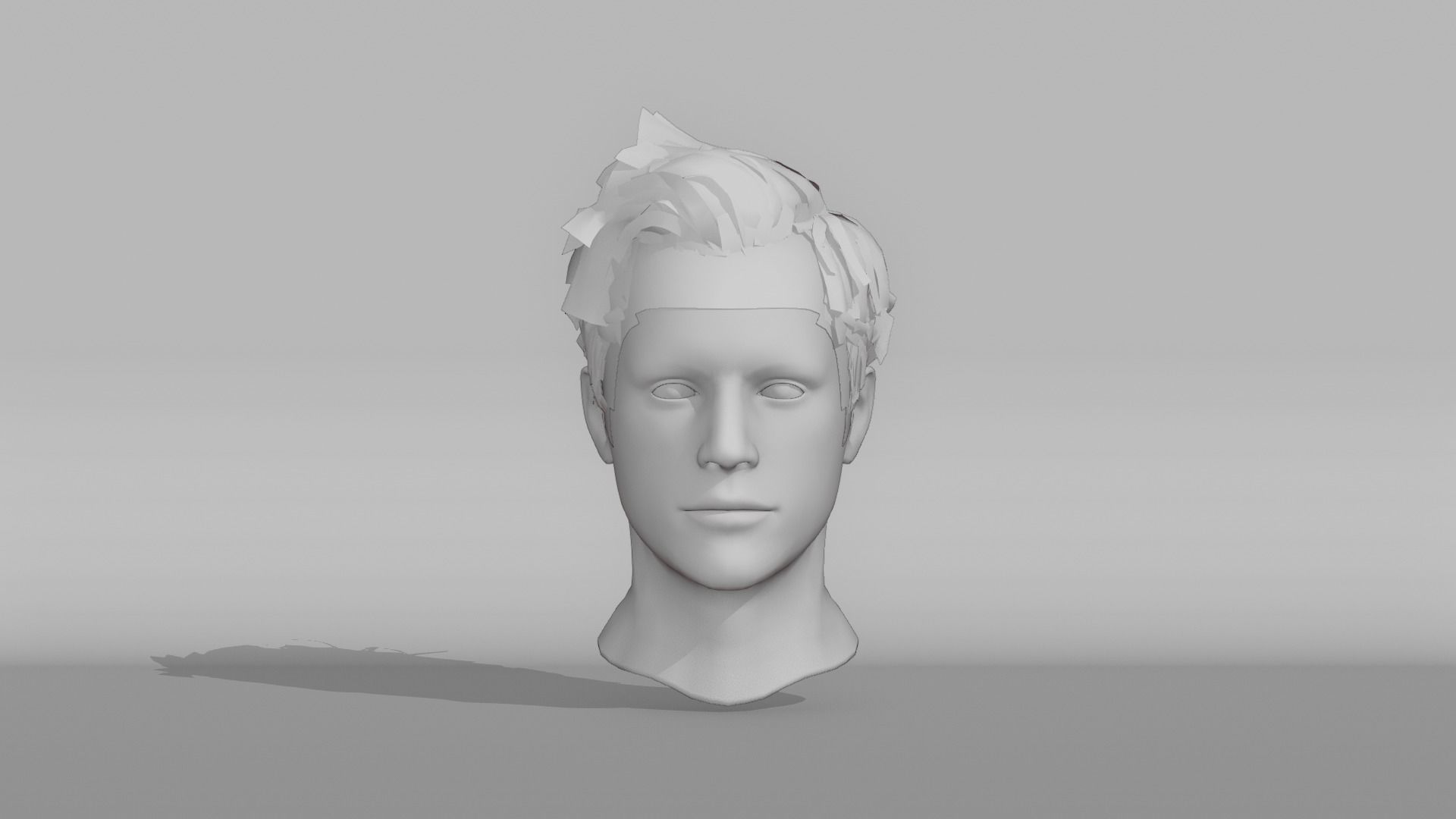 Realistic Male Hair 6 Low-poly 3D model_7