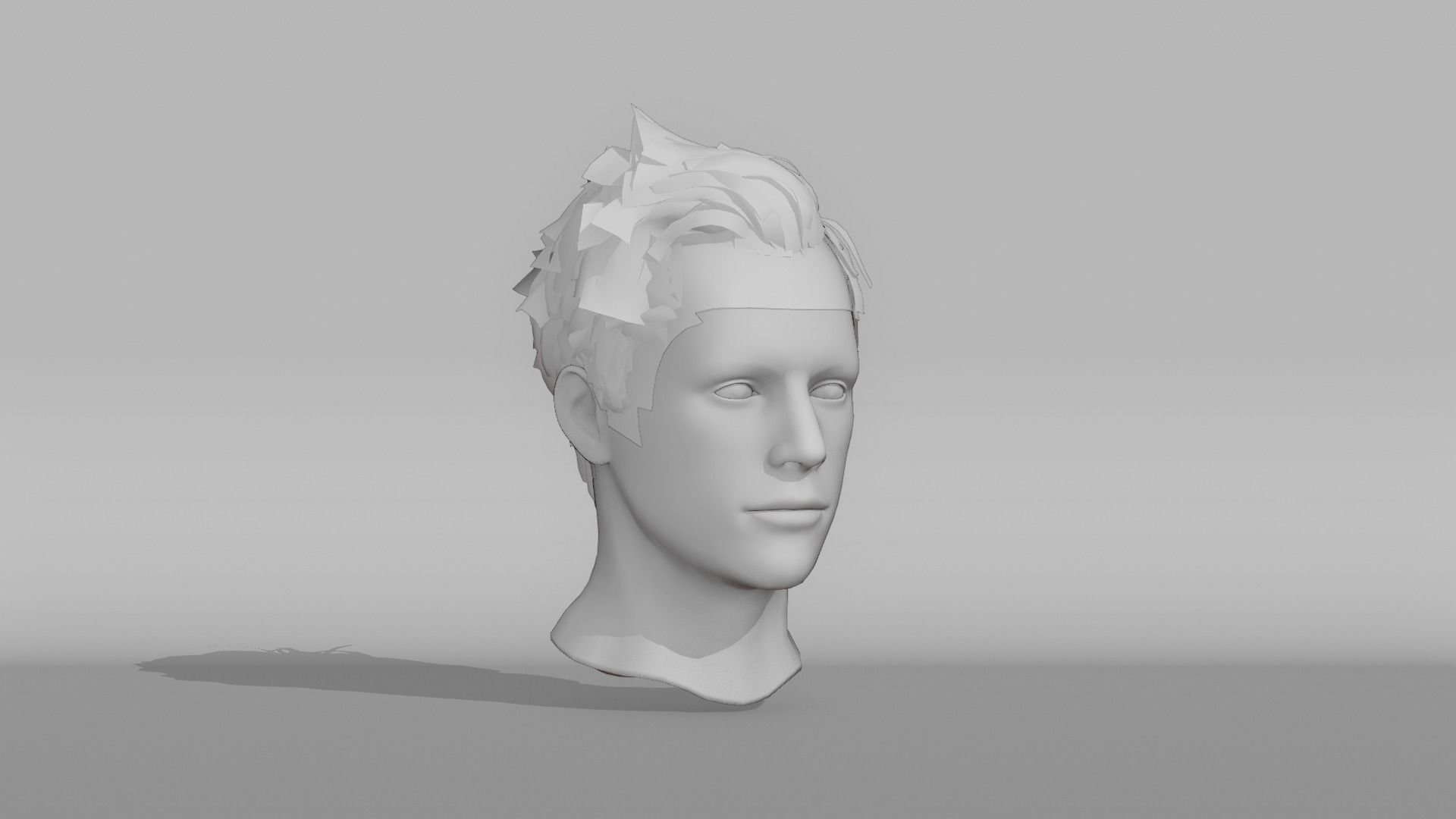 Realistic Male Hair 6 Low-poly 3D model_6