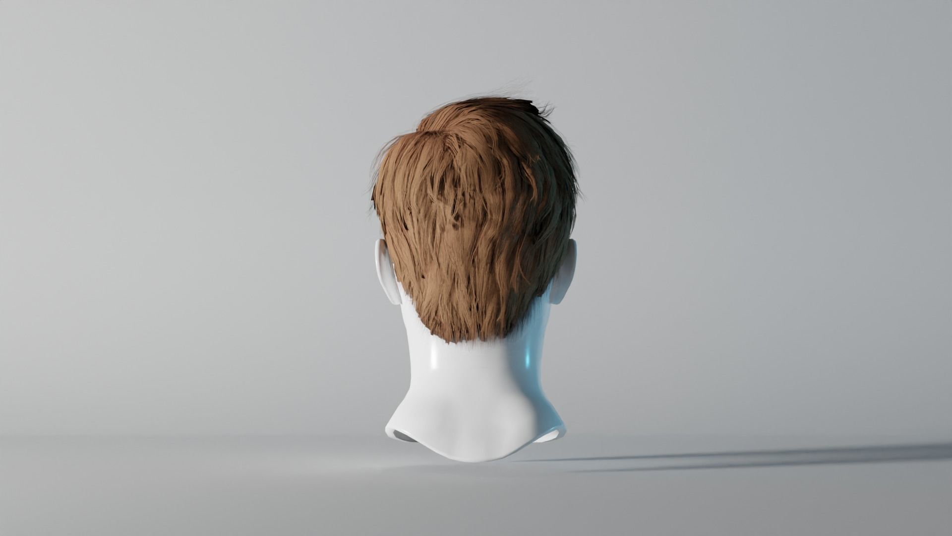 Realistic Male Hair 6 Low-poly 3D model_4
