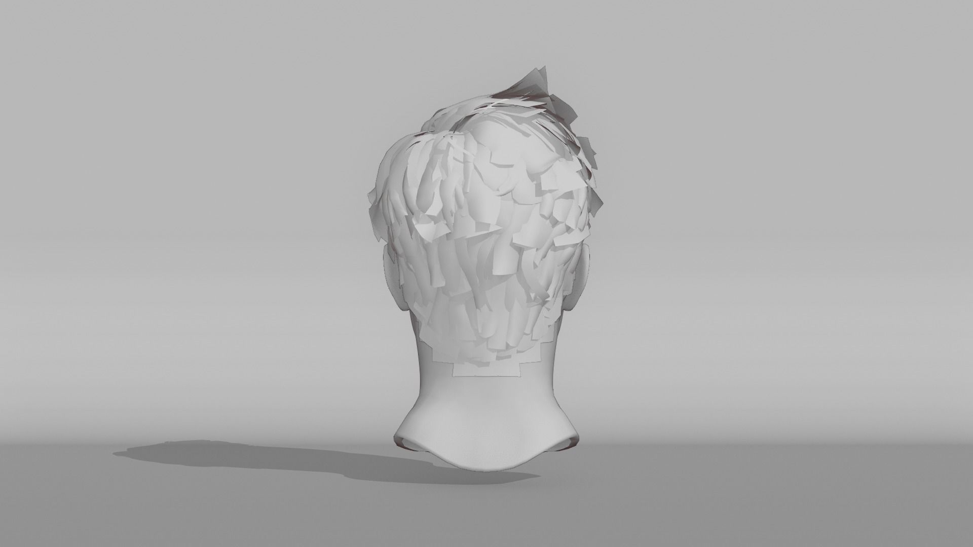 Realistic Male Hair 6 Low-poly 3D model_9