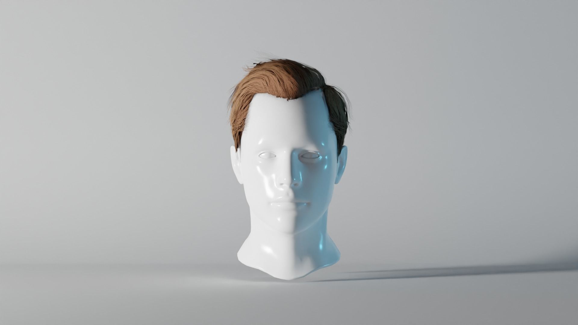 Realistic Male Hair 6 Low-poly 3D model_2