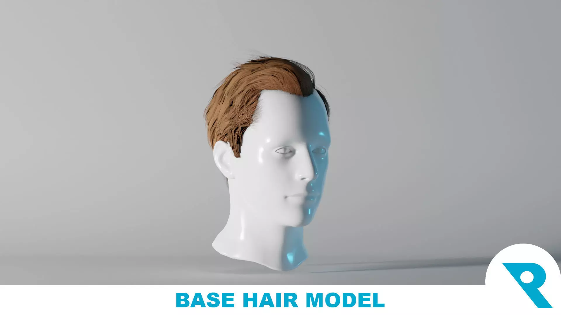Realistic Male Hair 6 Low-poly 3D model_0