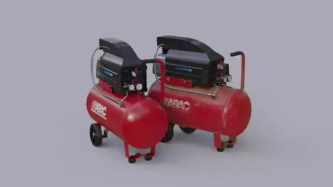 Industrial Air Compressor Low-poly 3D model