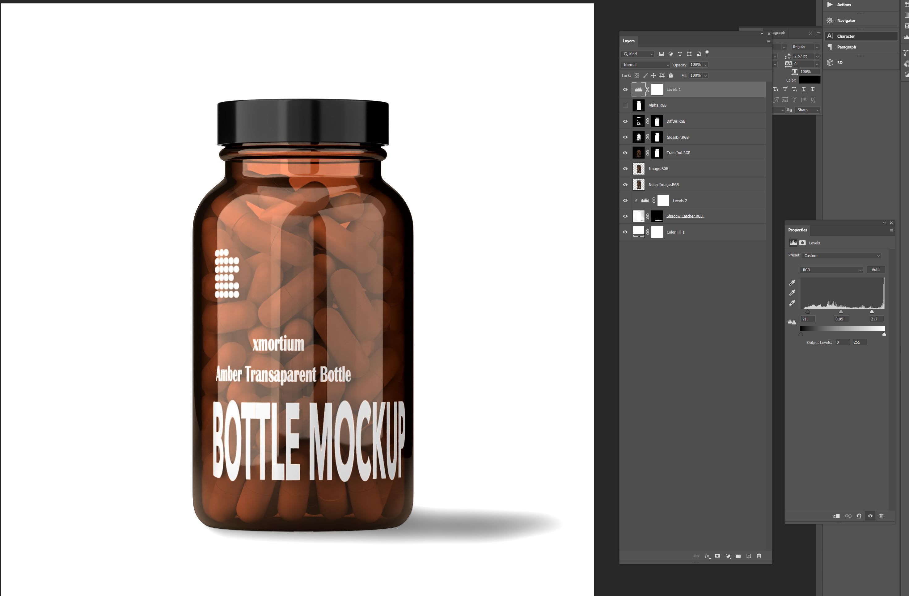 3D MODEL PILL BOTTLE MOCKUP 3D model_2