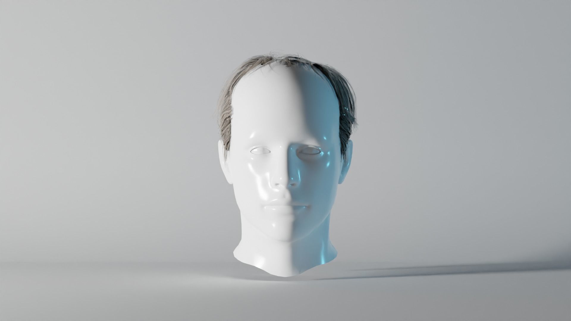Realistic Male Hair 7 Low-poly 3D model_2
