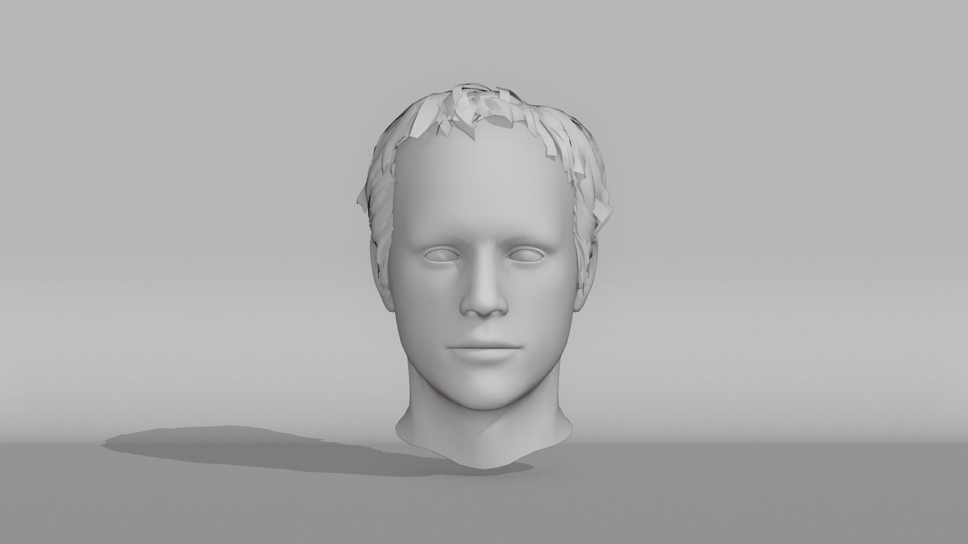 Realistic Male Hair 7 Low-poly 3D model_7