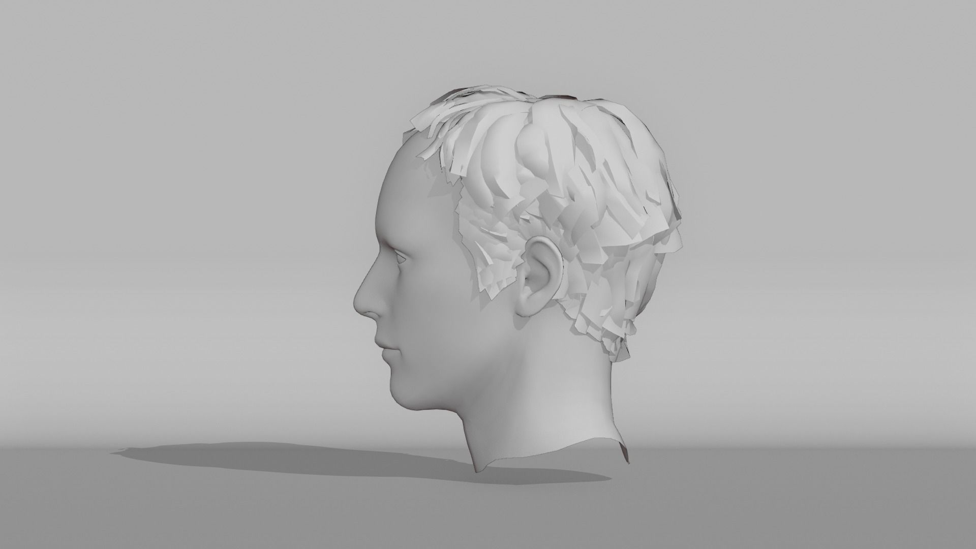 Realistic Male Hair 7 Low-poly 3D model_10