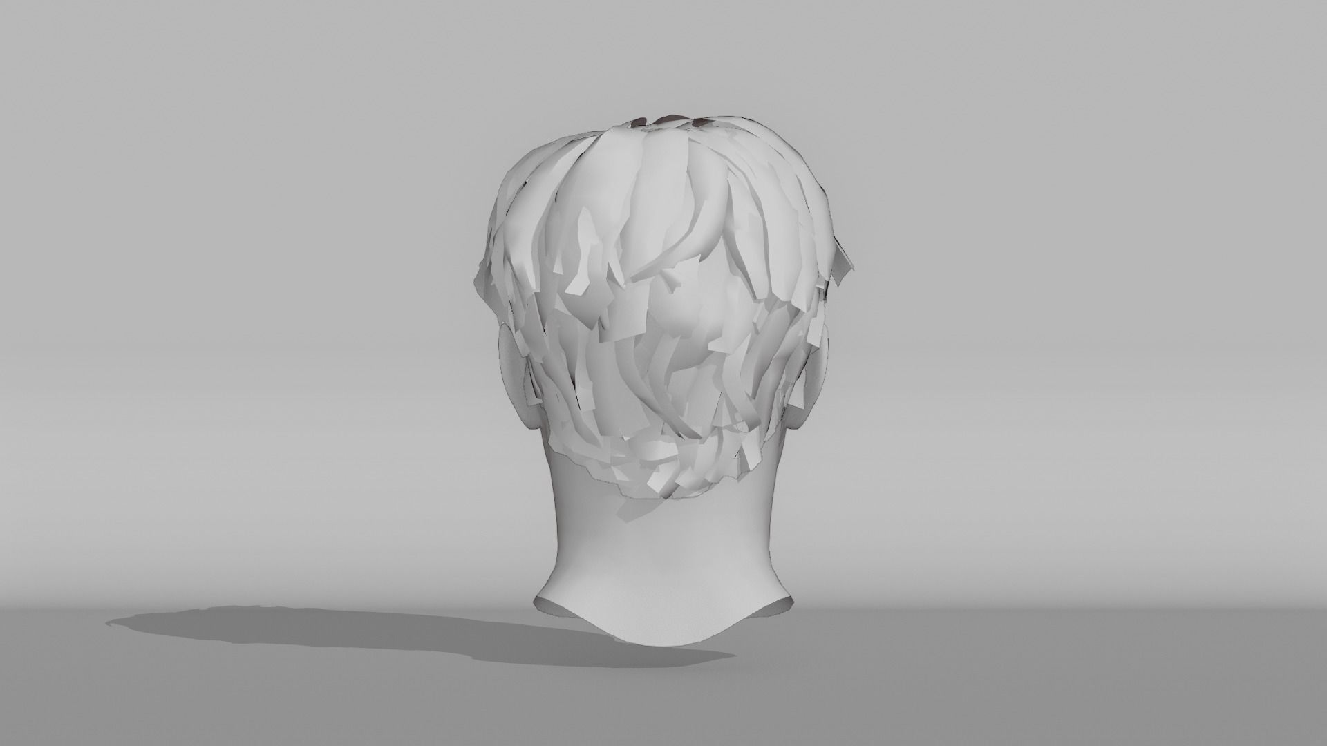 Realistic Male Hair 7 Low-poly 3D model_9
