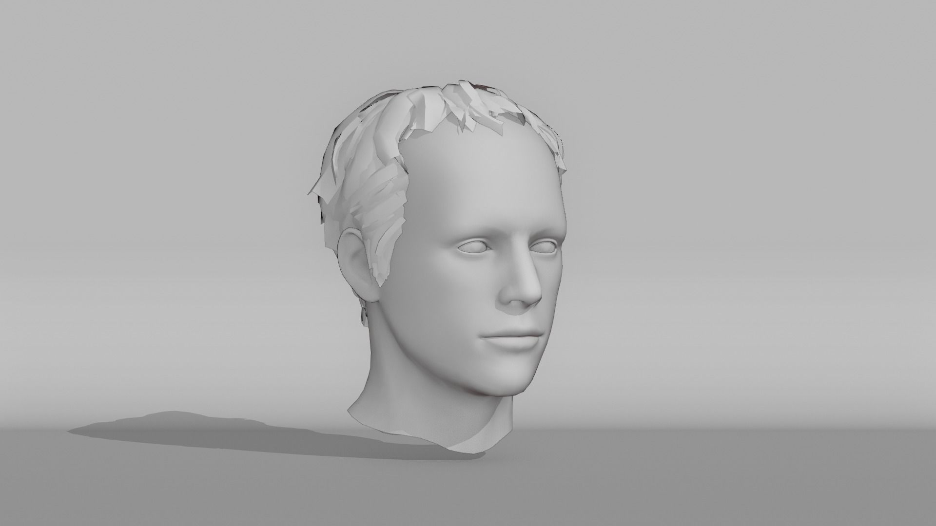 Realistic Male Hair 7 Low-poly 3D model_6