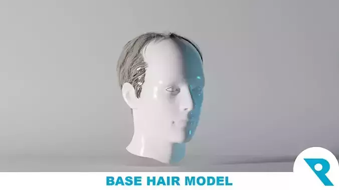 Realistic Male Hair 7 Low-poly 3D model Realistic Male Hair 7 Low-poly 3D model