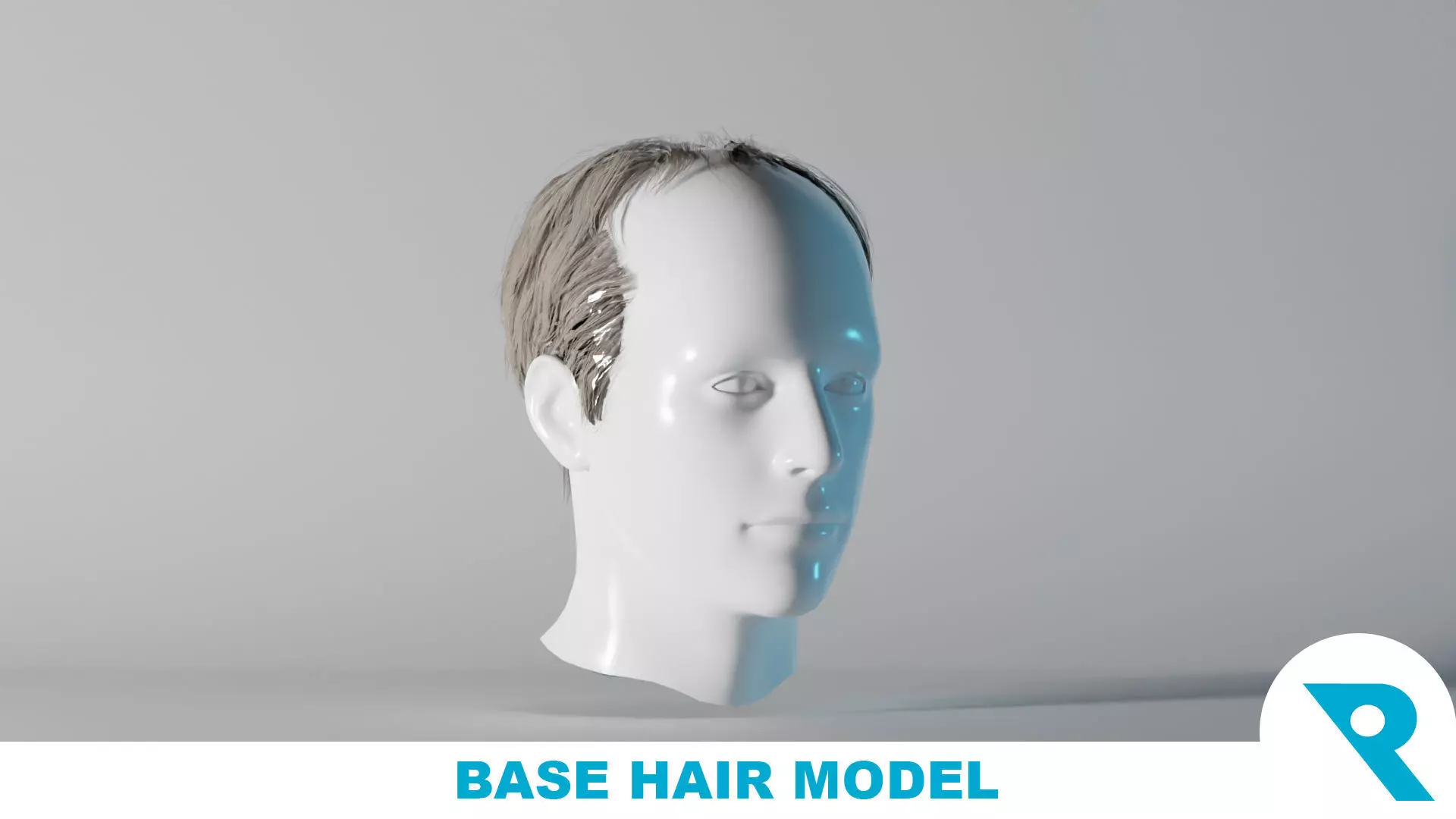 Realistic Male Hair 7 Low-poly 3D model_0