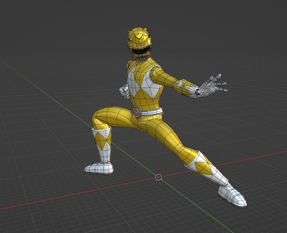 Yellow Ranger - Power Ranger 3D model_3